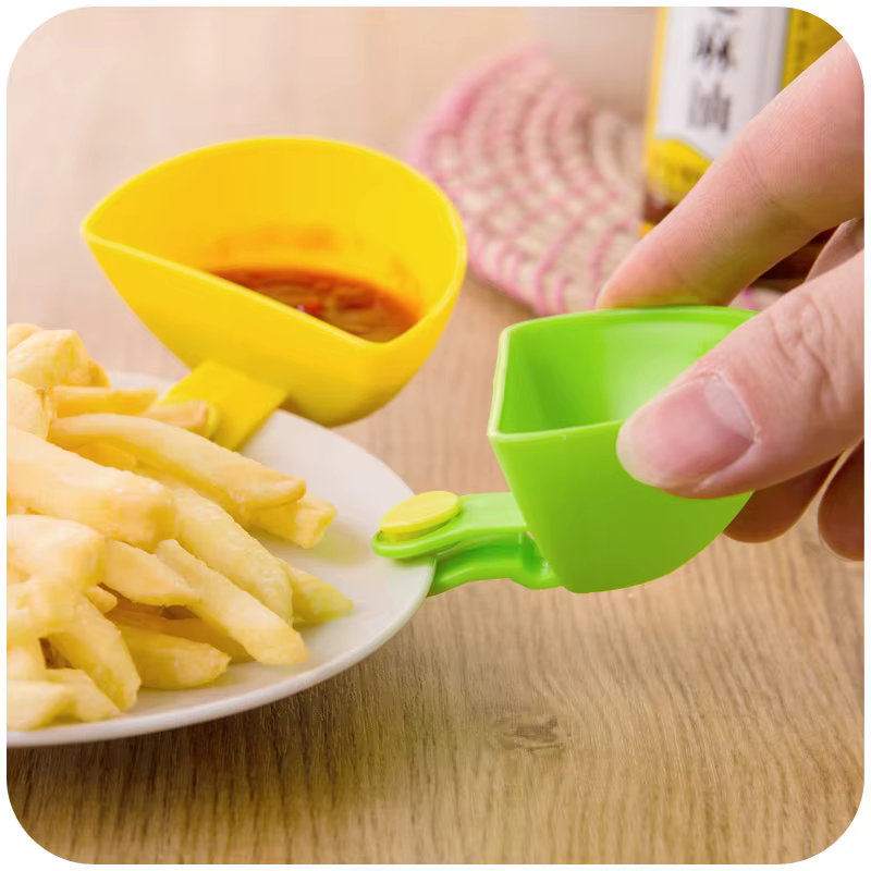 Plat à condiments coloré et créatif avec pince, multifonctionnel pour cuisine