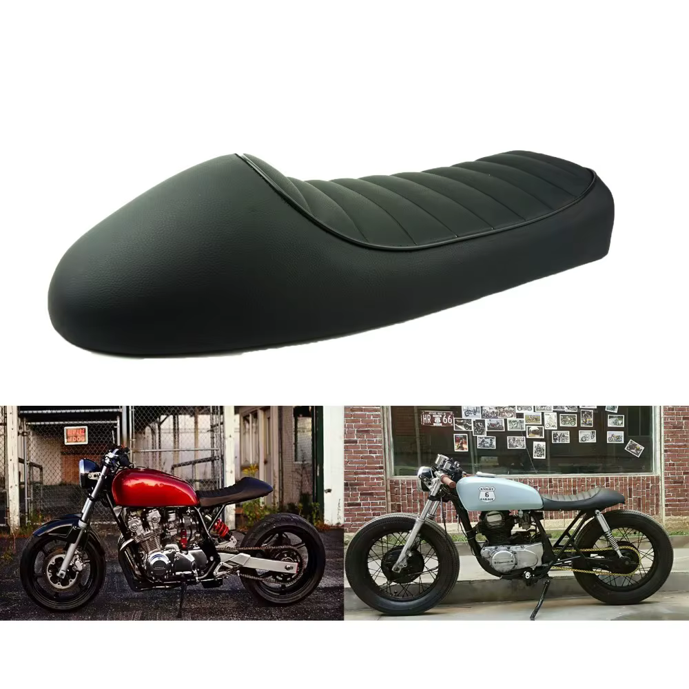 SAFFEN noir moto café Racer siège personnalisé Vintage bosse selle plat pan rétro siège pour Honda CB125S CB200 CB350 CL350 CB400