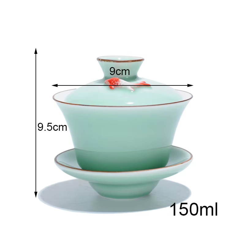 3 bols à thé céladon Gaiwan