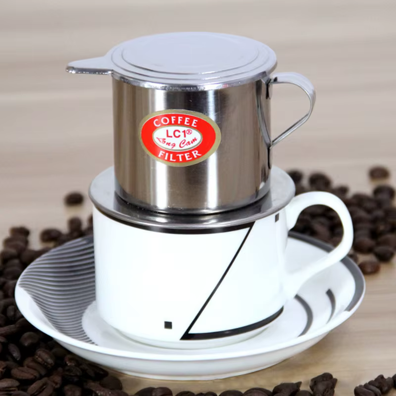 1 ensemble de filtre à café vietnamien en acier inoxydable