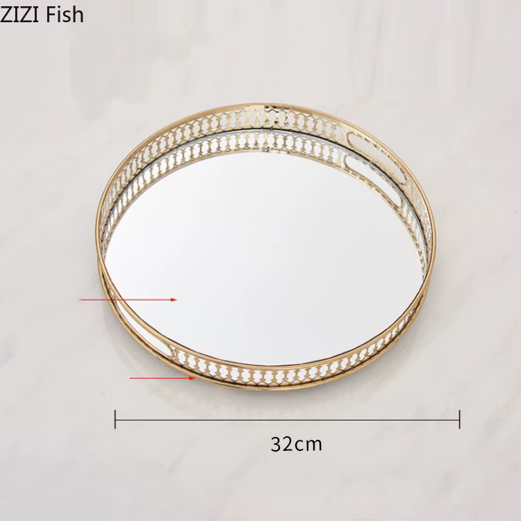 Plateaux décoratifs en verre miroir vintage