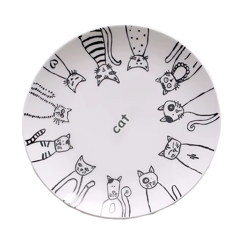 Assiette en céramique chat mignon