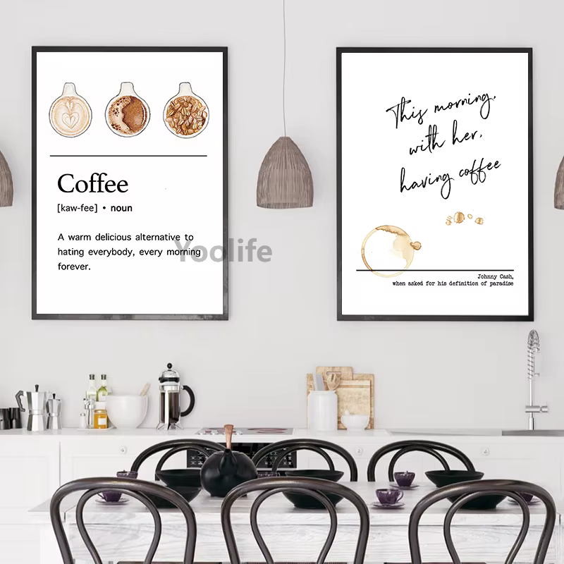 Affiche de toile de peinture de Guide de café décor mural de cuisine