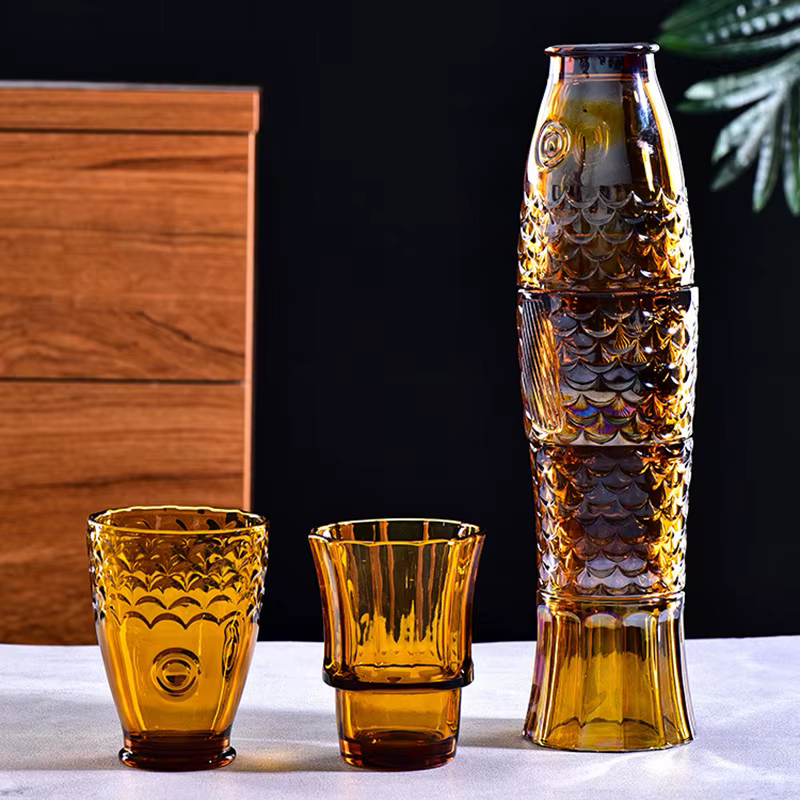 Ensemble de verres à eau en forme de poisson Koi