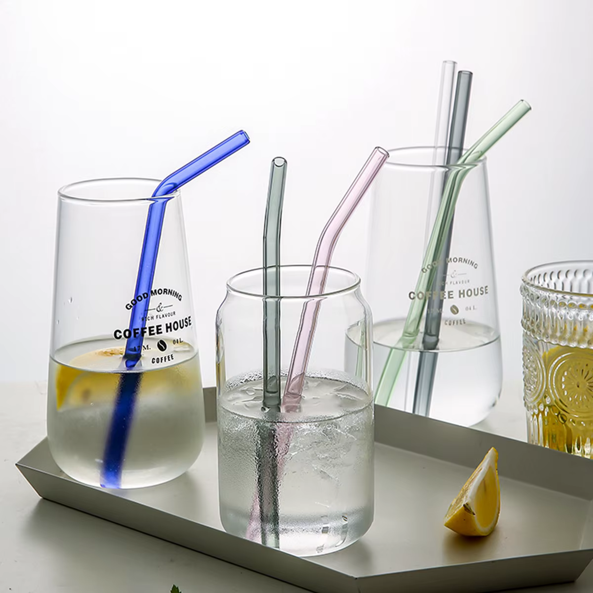 Pailles en verre réutilisables