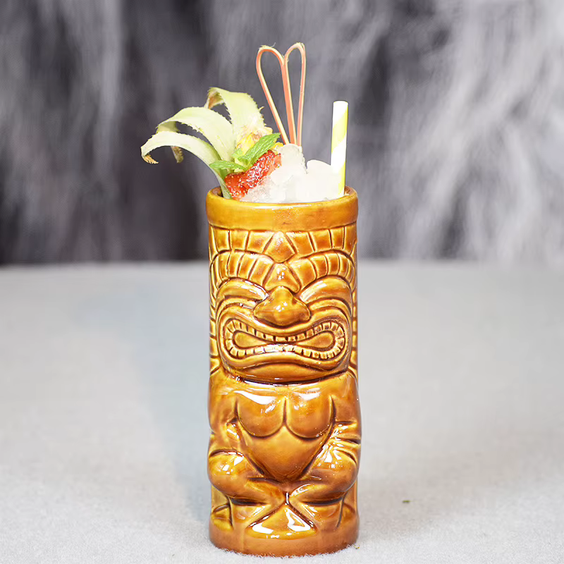 Mug Tiki hawaïen en céramique, pour Cocktail, bière, boisson, vin