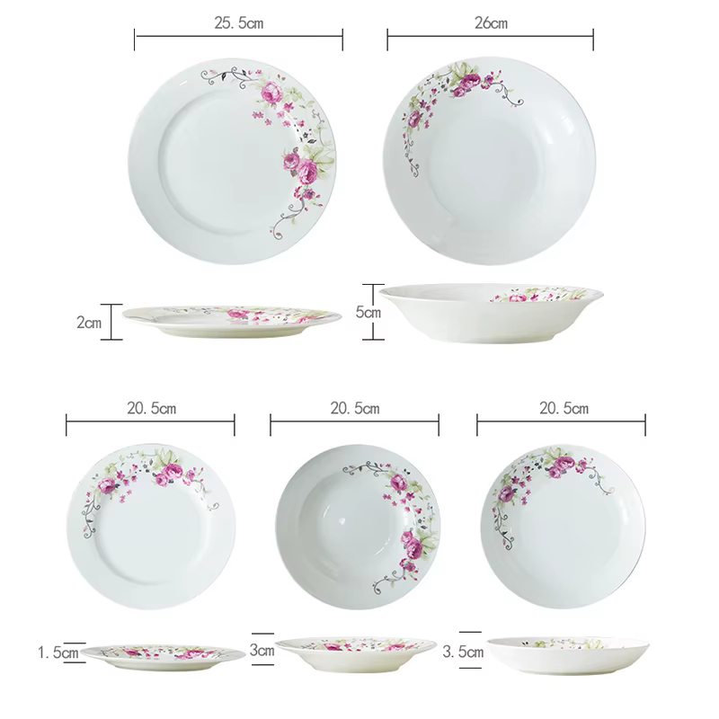 Wourmth-Assiettes en porcelaine Sophia