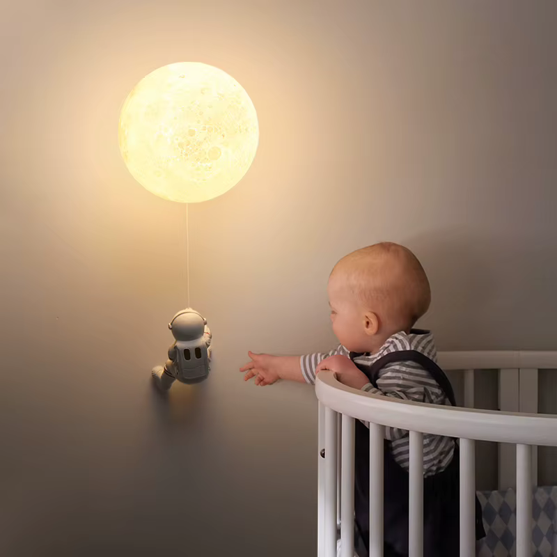 Applique Murale Moderne en Boule de Verre, Lampe Astronome Lunaire pour Salon, Éclairage LED Décoratif pour Chambre d'Enfant Fille et Garçon