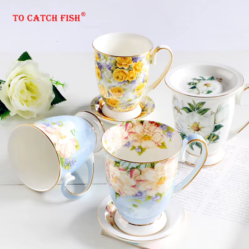 Tasse à café élégante en porcelaine ivoire de haute qualité