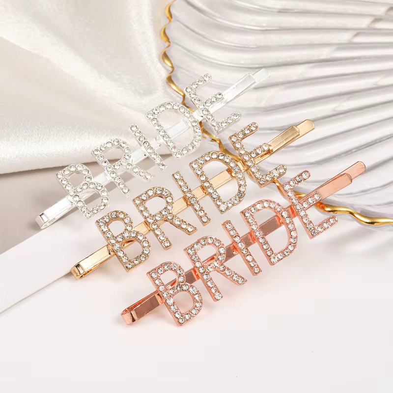 Épingle à cheveux en biscuits scintillants, or rose, pince à cheveux pour équipe de mariée, douche de patients, enterrement de vie de jeune fille, fête de poule, cadeau de décoration