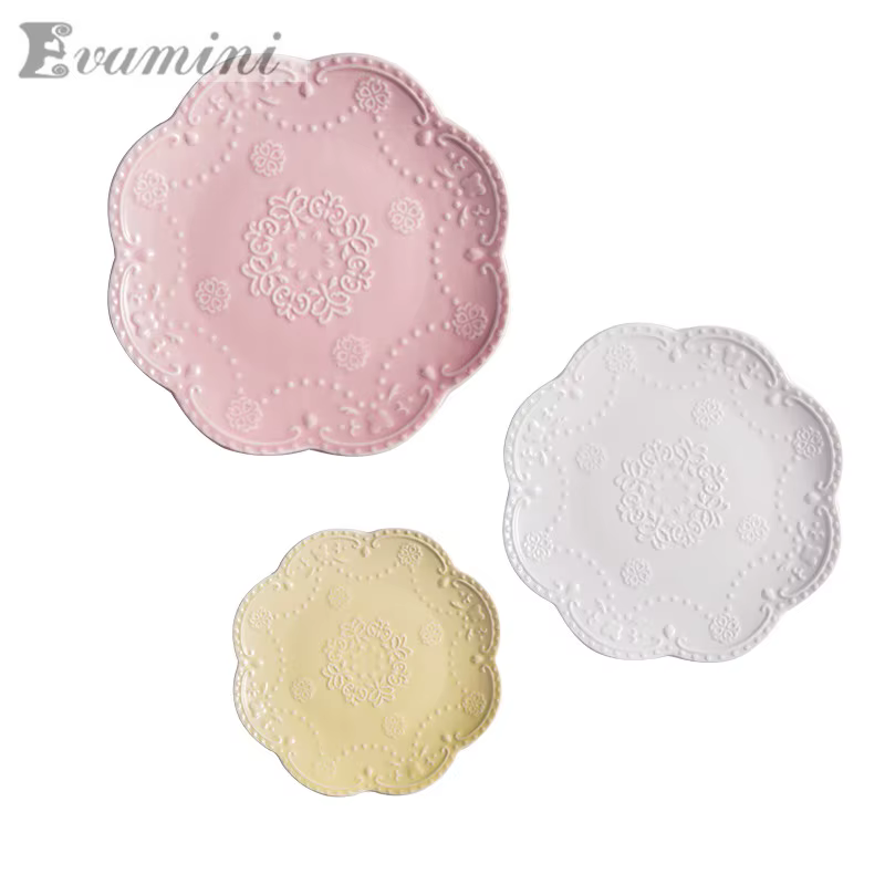 Assiettes plates en céramique européenne
