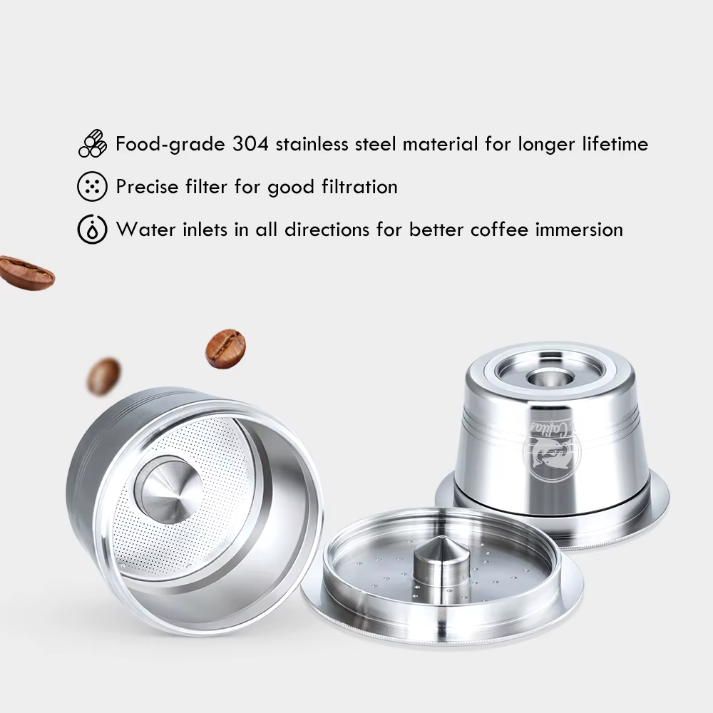 Capsules de café réutilisables en acier inoxydable
