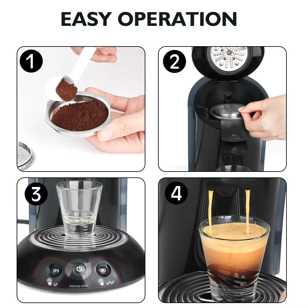 ICafilas pour machine Philips Senseo bouchons de capsules de café en acier inoxydable filtre réutilisable cafetière expresso