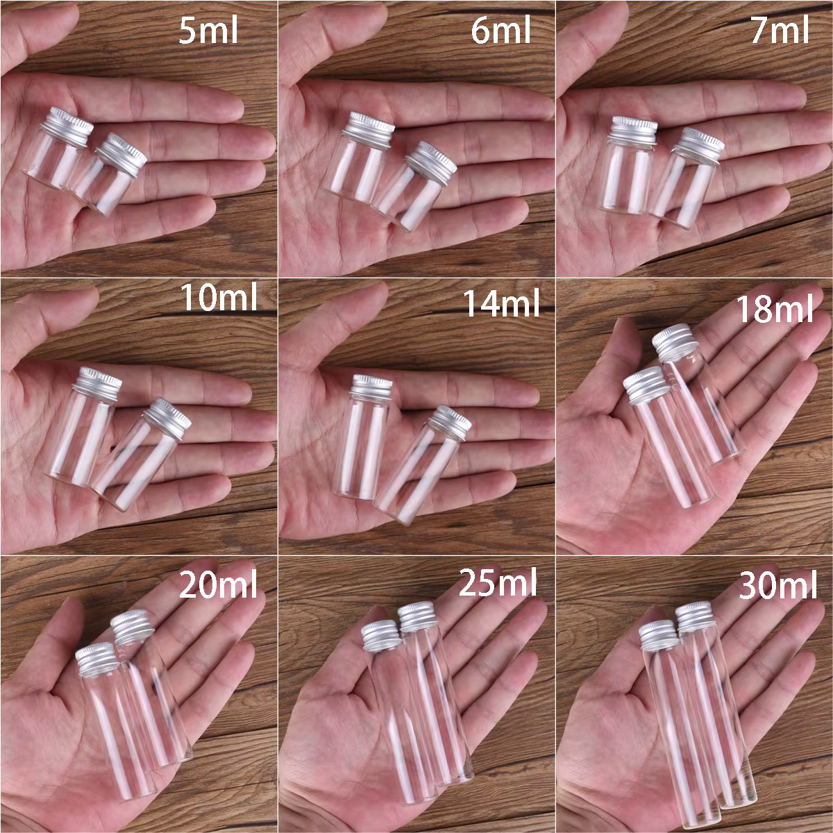 Bouteilles en verre avec couvercles en aluminium
