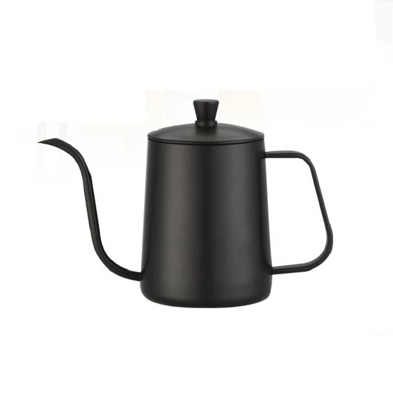 Bouilloire à café en acier inoxydable noir argenté