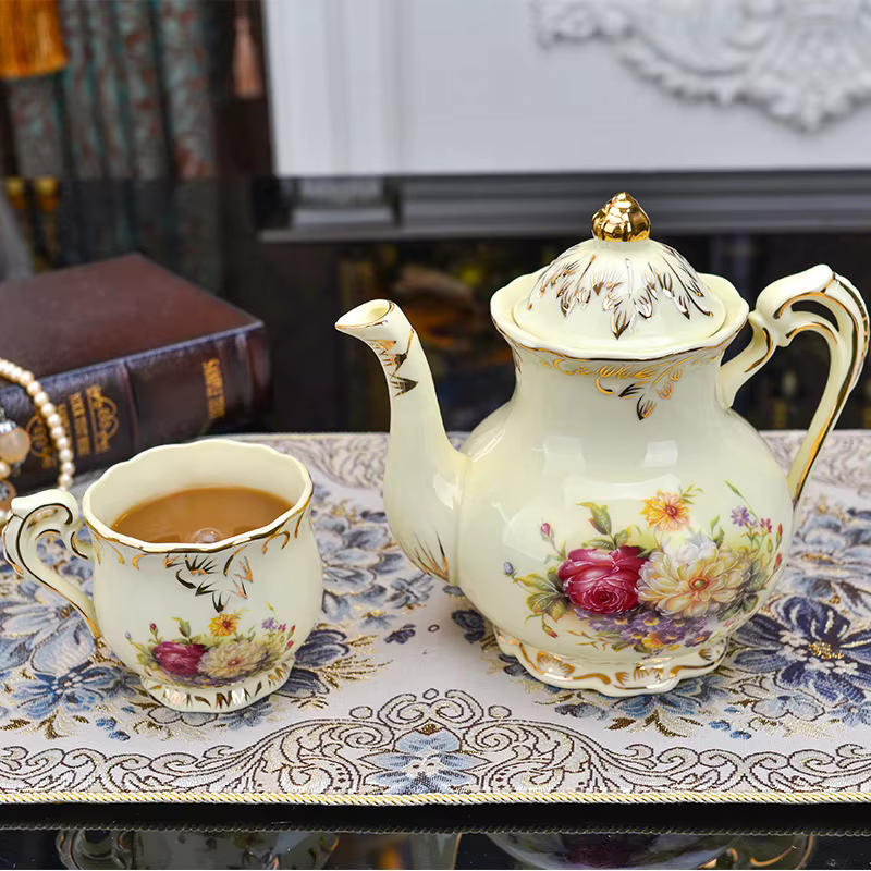 Lvory-Cafetière en porcelaine européenne