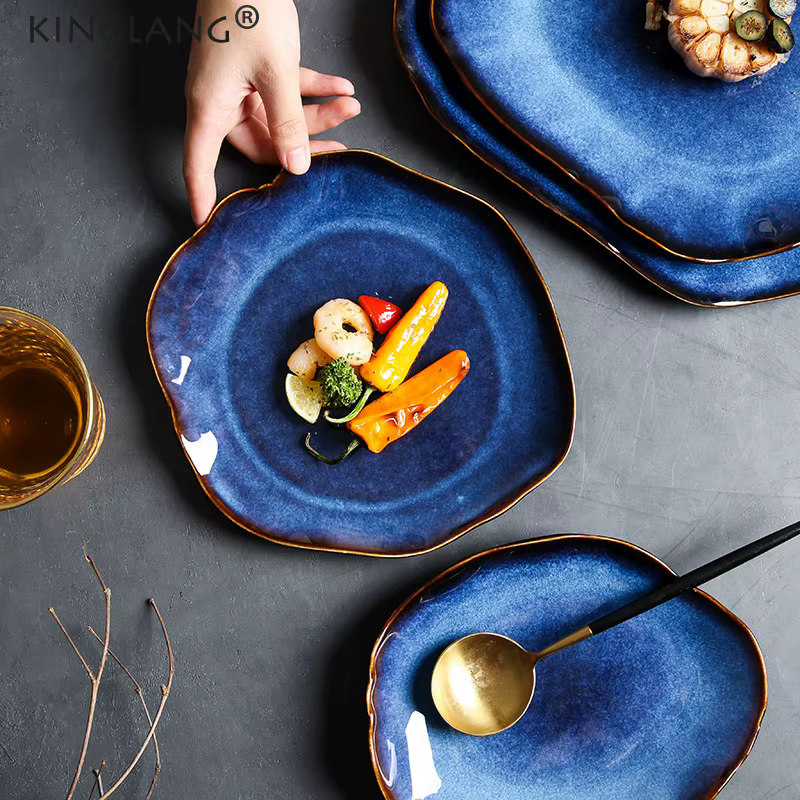 Assiette plate en céramique japonaise