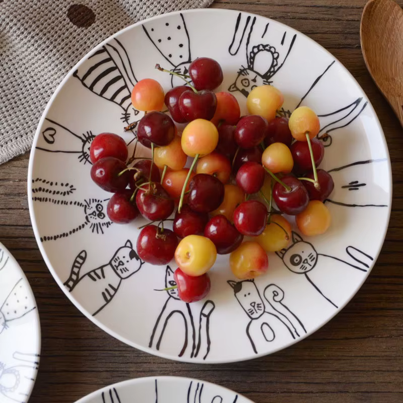 Assiette en céramique chat mignon