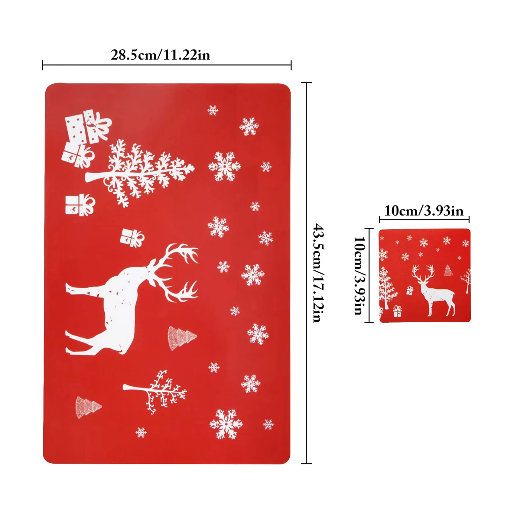 Toile de noël lavable, ensembles de 12 napperons et 12 tasses