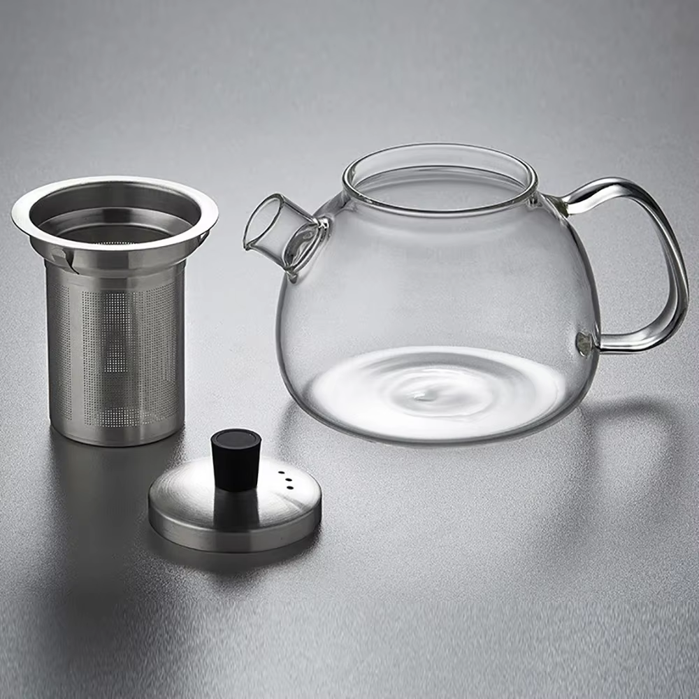 Théière en verre 800/1500ml avec infuseur en acier inoxydable