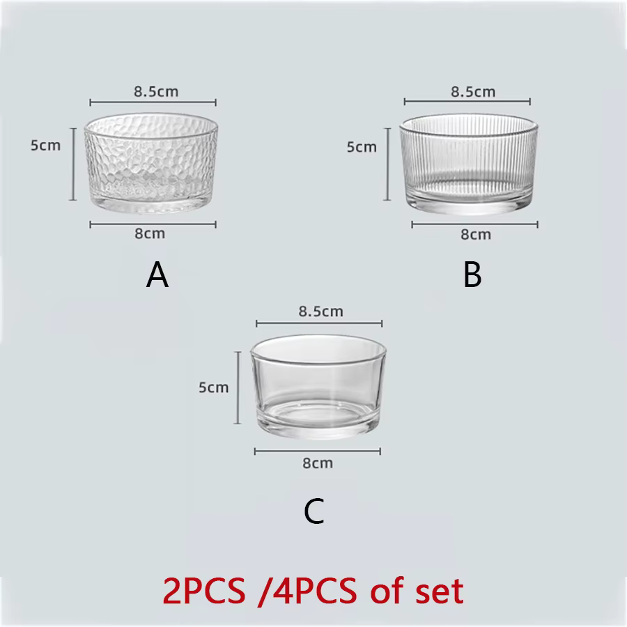 Ensemble de 4 mini-bols en verre transparent YWDL pour desserts