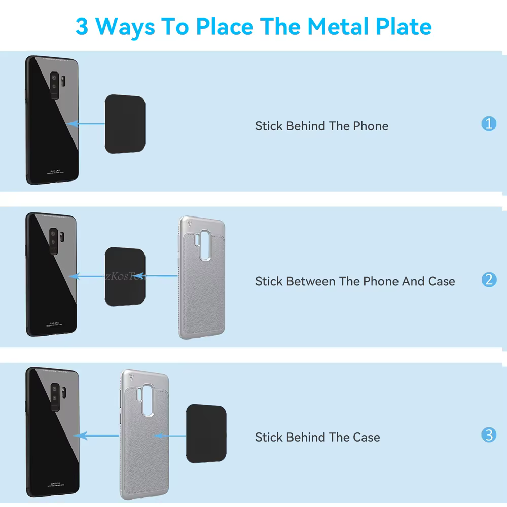 Plaque métallique pour support de téléphone de voiture magnétique universel feuille de fer disque autocollant support téléphone portable support magnétique pour IPhone
