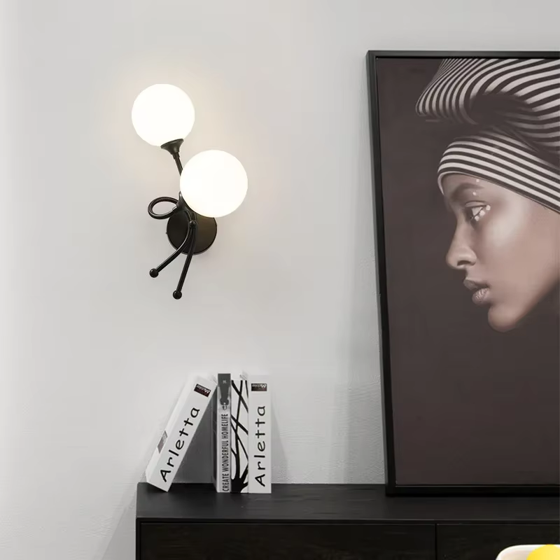 Applique Murale en Verre au Design Nordique Moderne, Luminaire Décoratif d'Nik, Idéal pour une Chambre à Coucher, un Salon, un Couloir