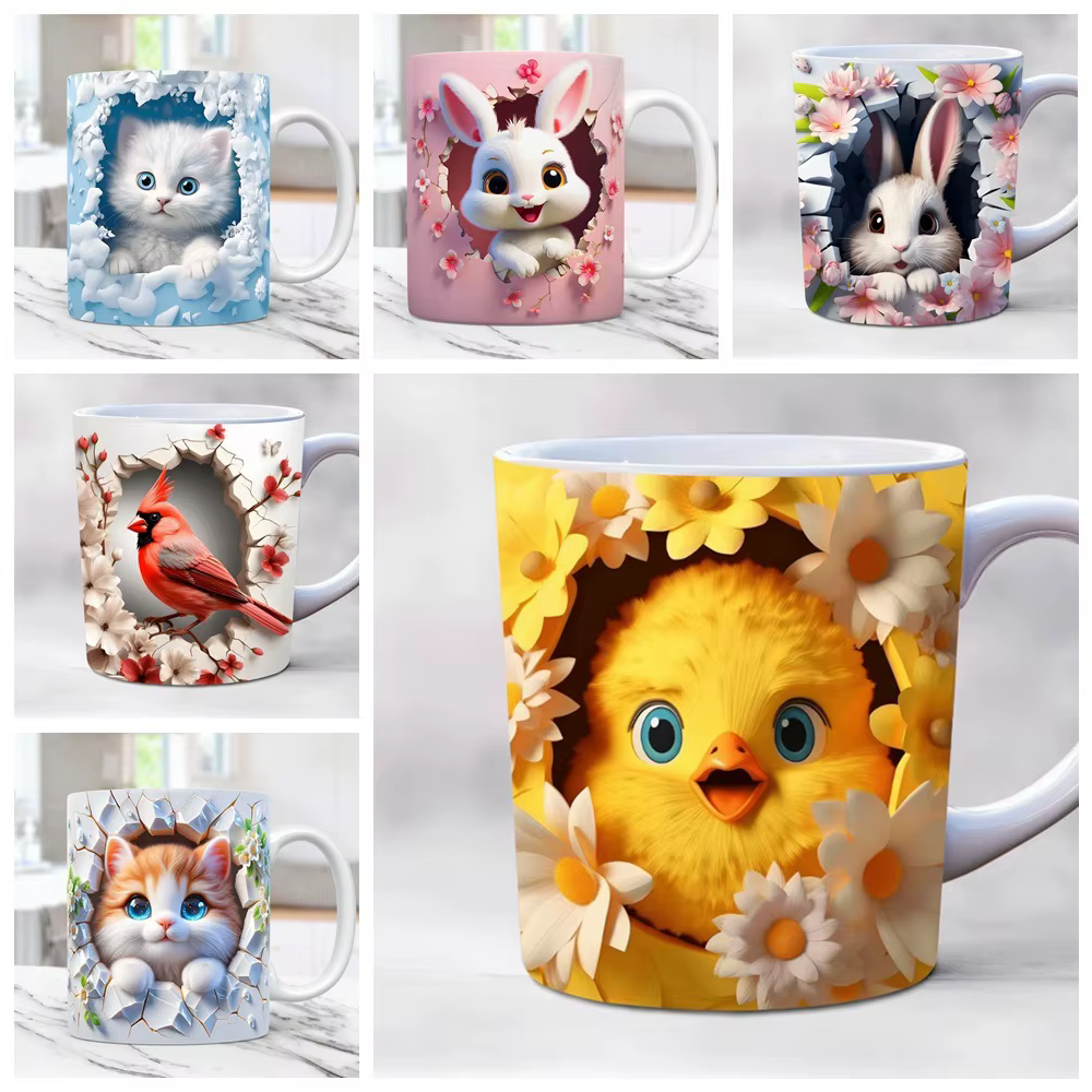 Tasse en céramique animale 3D 11oz