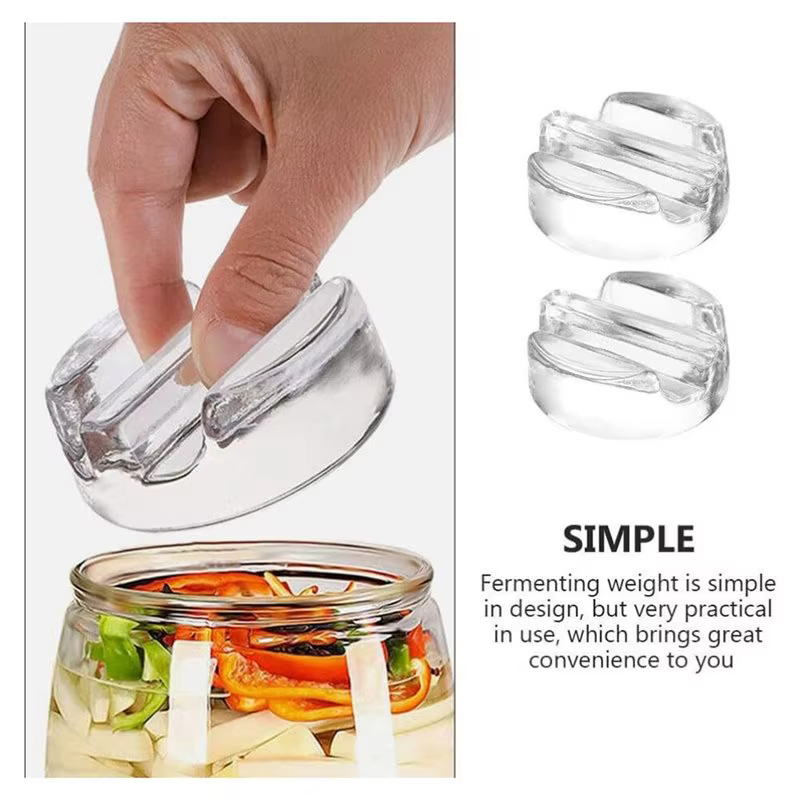 BSEVB - Poids de fermentation en verre (4 pièces) - Pour bocaux Mason à large ouverture - Parfaits pour la fabrication