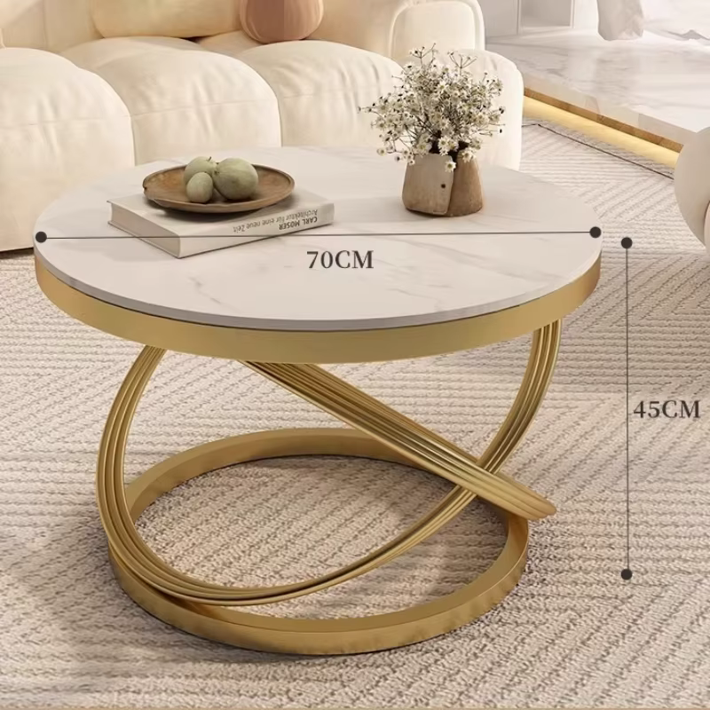 Salon de luxe Table basse Design moderne Premium Glam Tables basses blanc rond Muebles Para El Hogar décoration de la maison