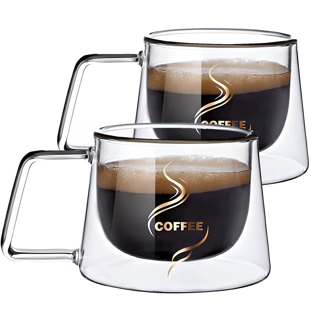 Tasse à expresso transparente résistante à la chaleur de 200ML