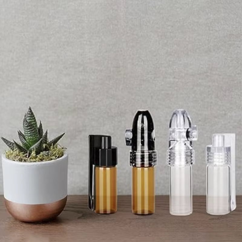 Distributeur de poudre en verre, boîte à pilules avec entonnoir, distributeur de poudre d'épices, stockage Portable de voyage, bouteilles transparentes rechargeables, 4 pièces