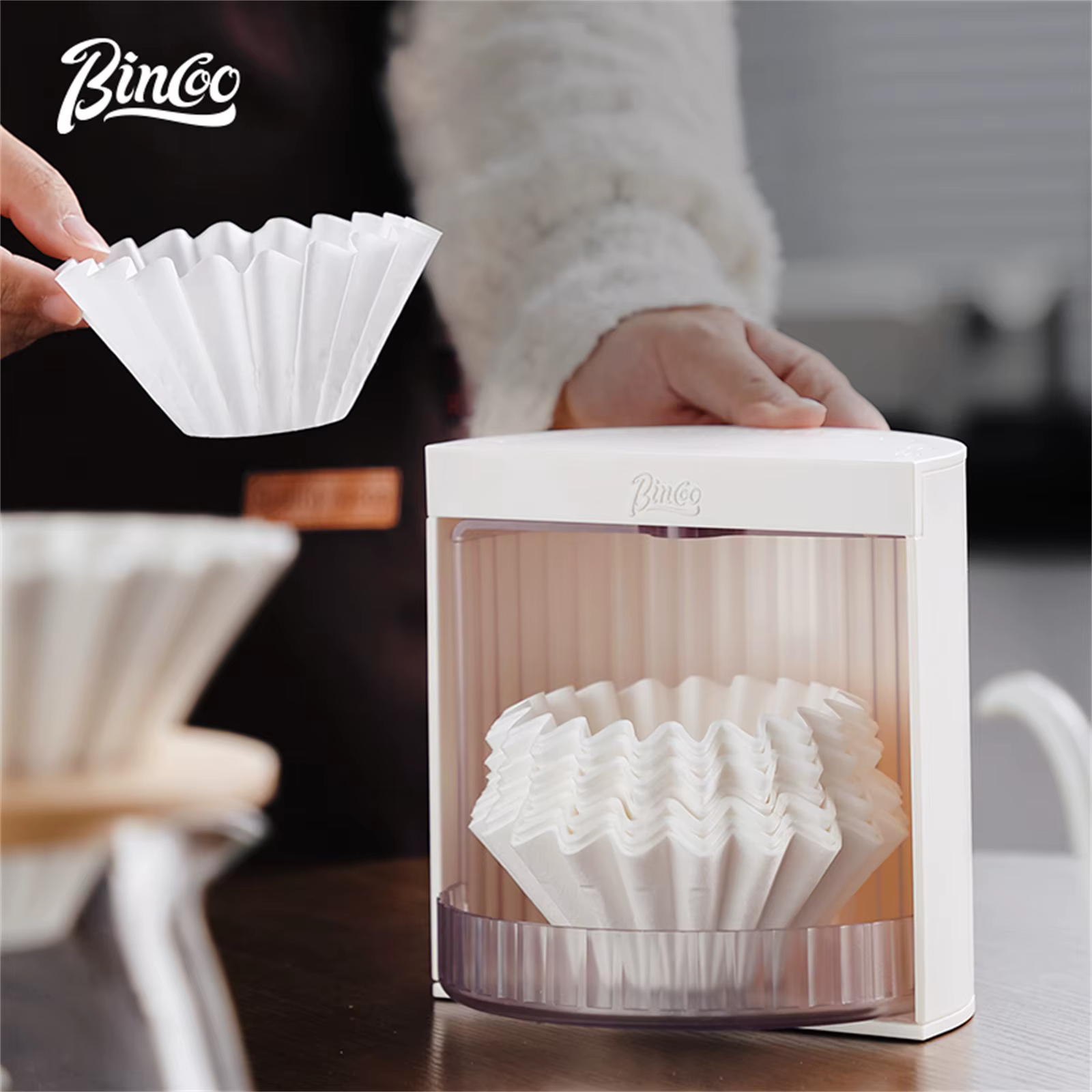 BINCOO café filtre papier boîte de rangement support gâteau
