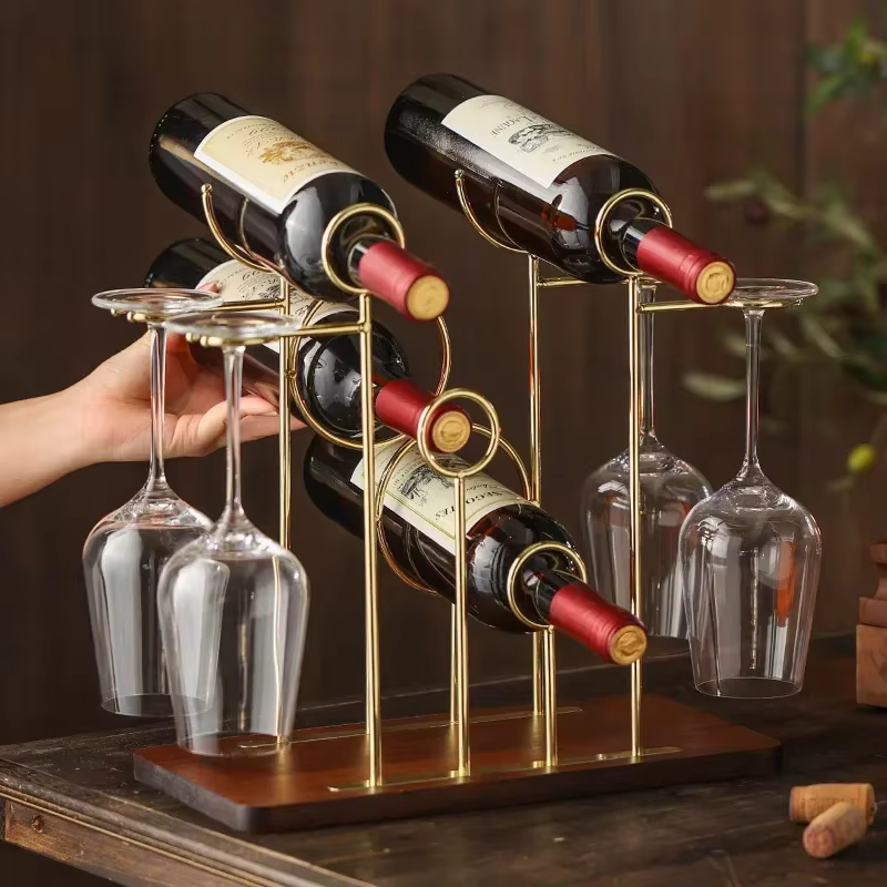 Support de verre à vin en bois créatif suspendu