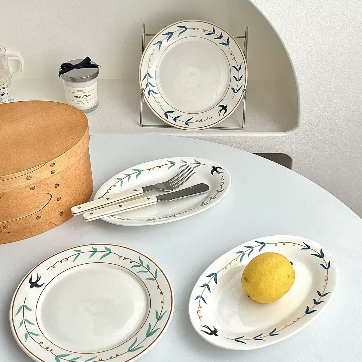 Assiette en céramique rétro japonaise