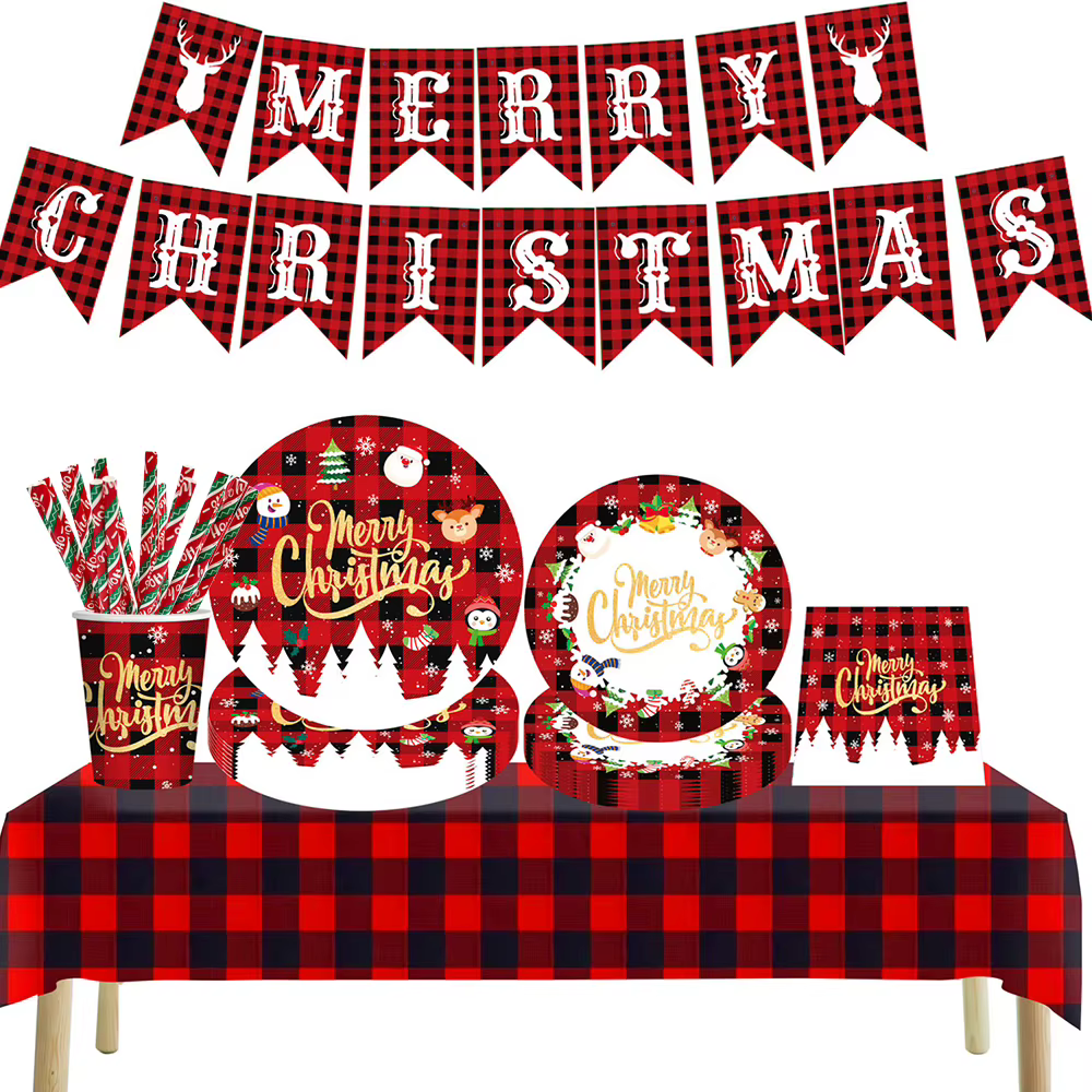 Vaisselle jetable de joyeux noël