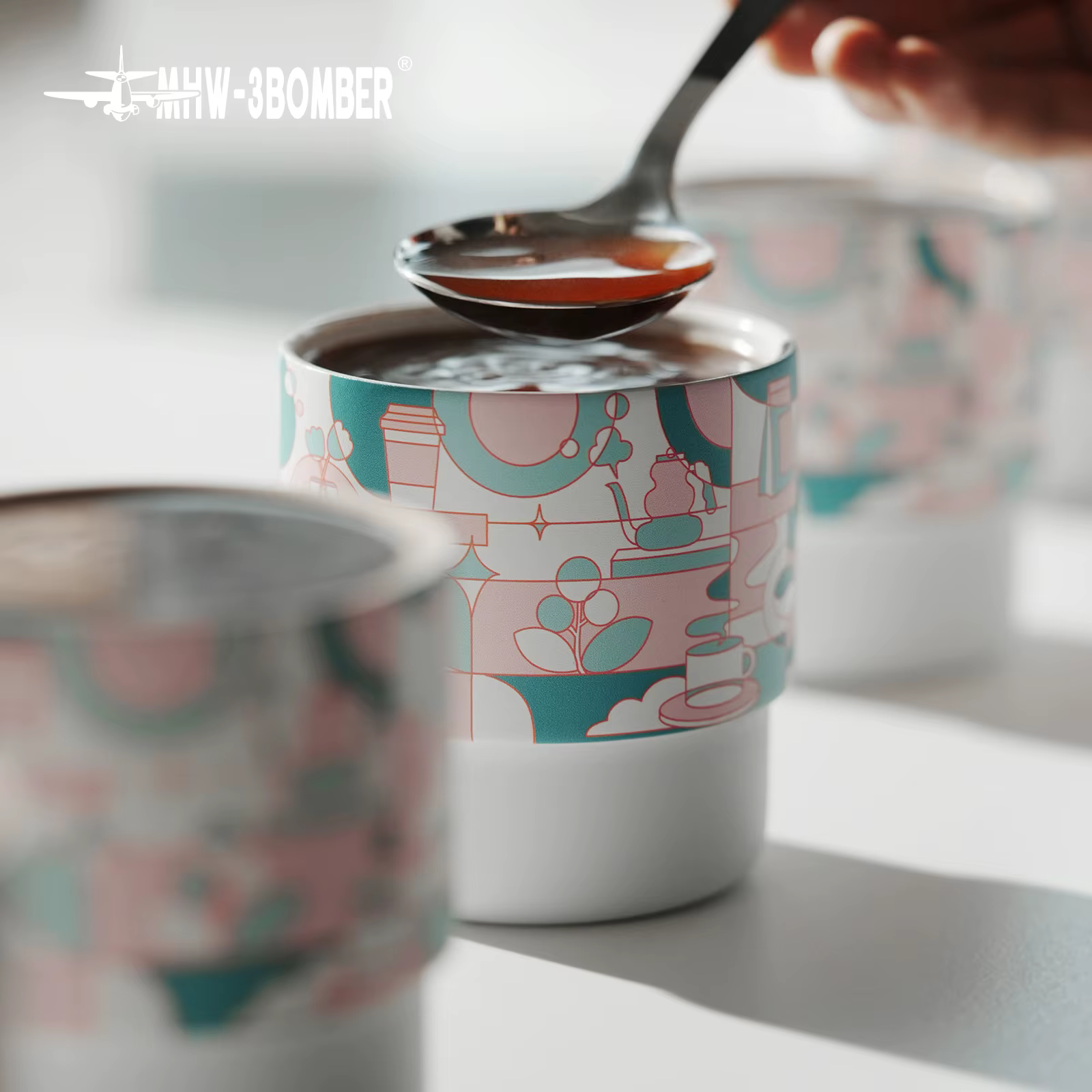 3BOMBER × Sttoke 220ml tasse à café tourbillonnante fond incurvé améliore l'arôme