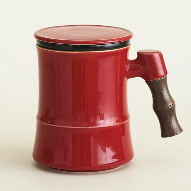 Tasses à café et thé rouge créatives, simples, portables, résistantes aux hautes températures, accessoires de décoration de bureau modernes