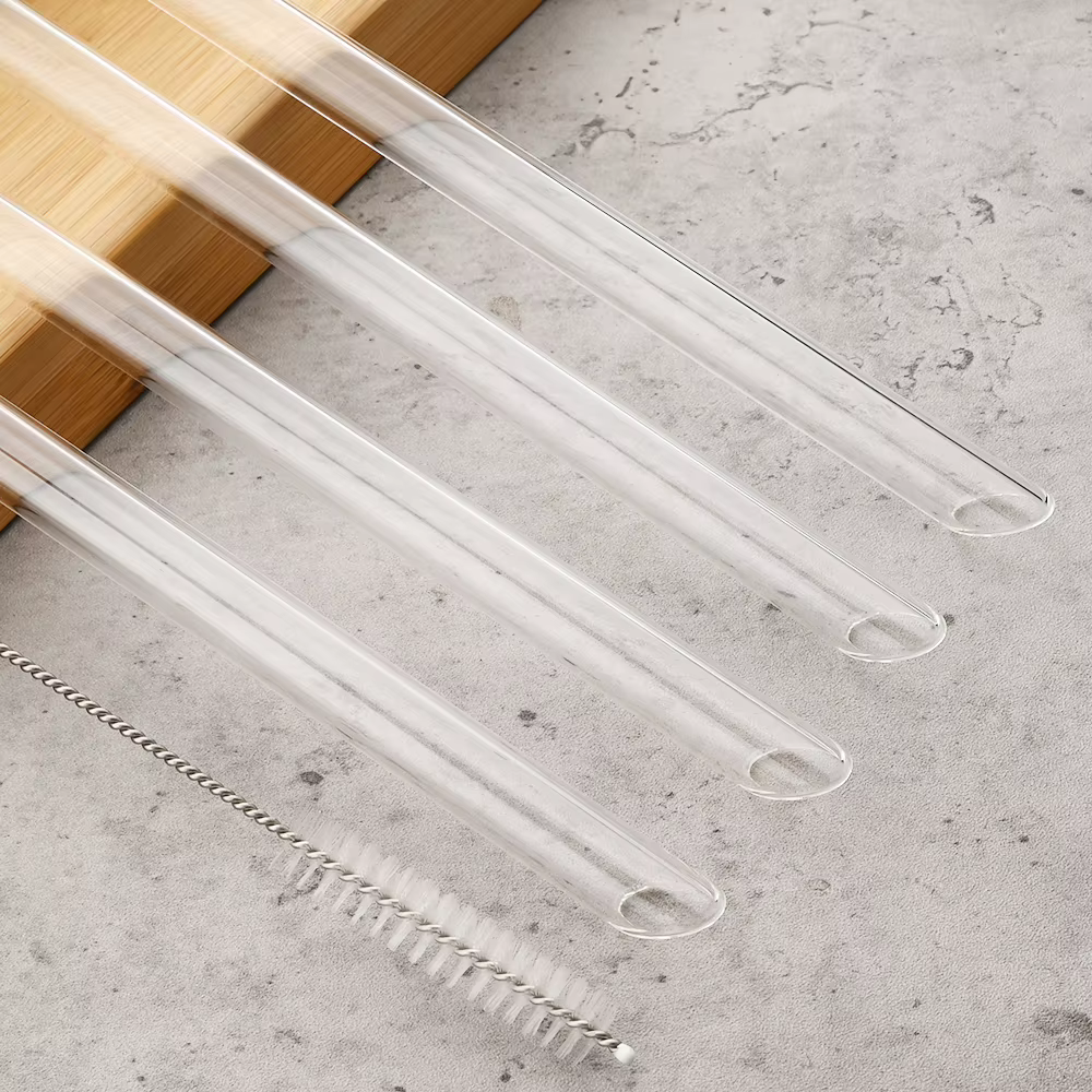 Pailles en verre borosilicaté réutilisables