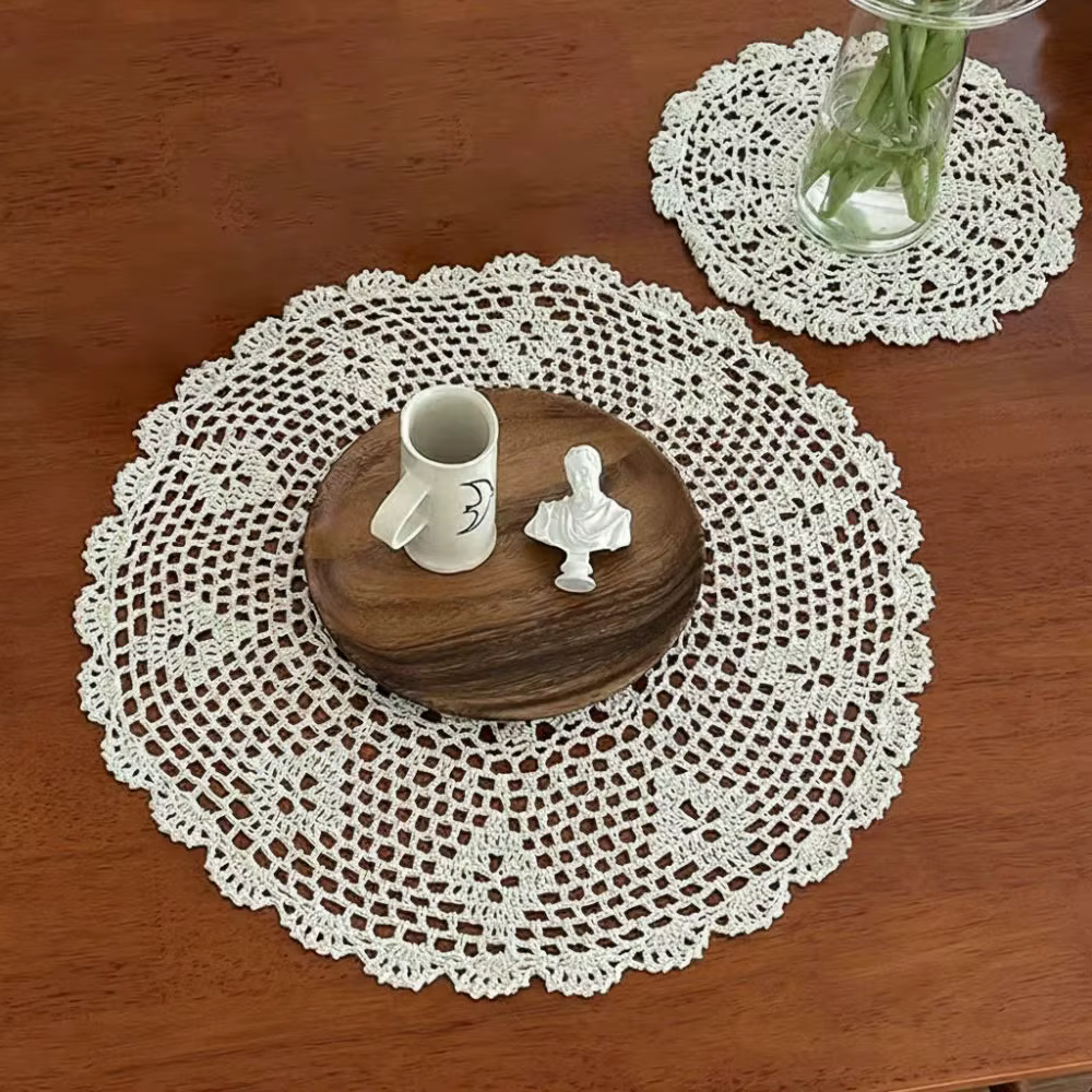 Nouveaux dessous-de-plat ronds ovales en crochet