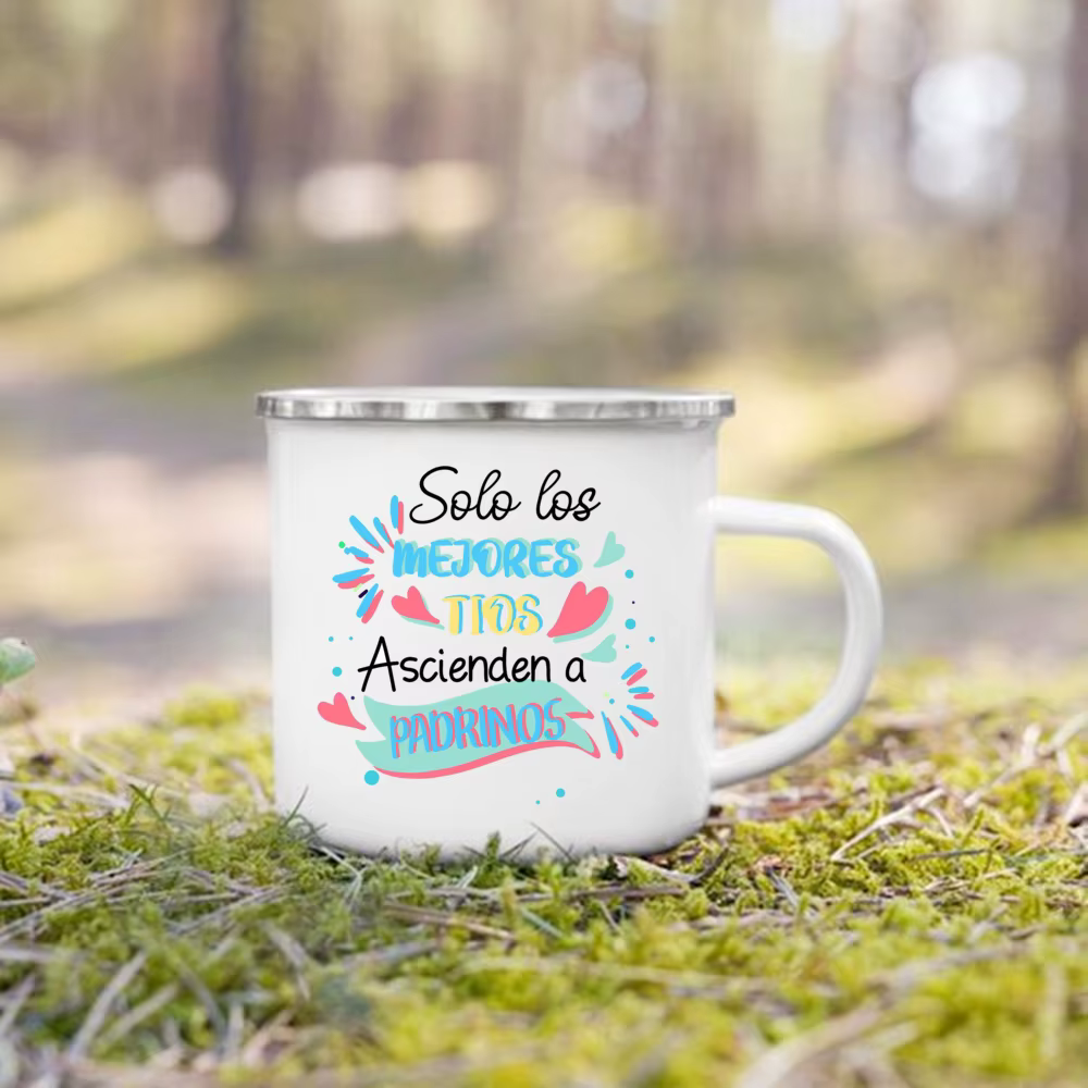 Tasse imprimée promu à la marraine/père