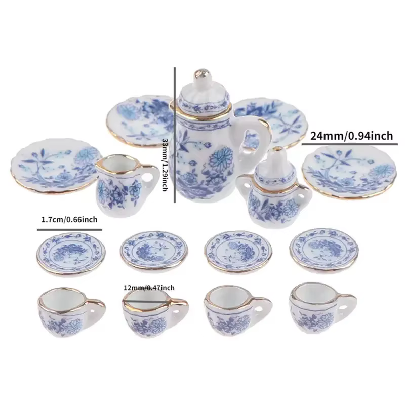 Service à thé Miniature Vintage en porcelaine blanche