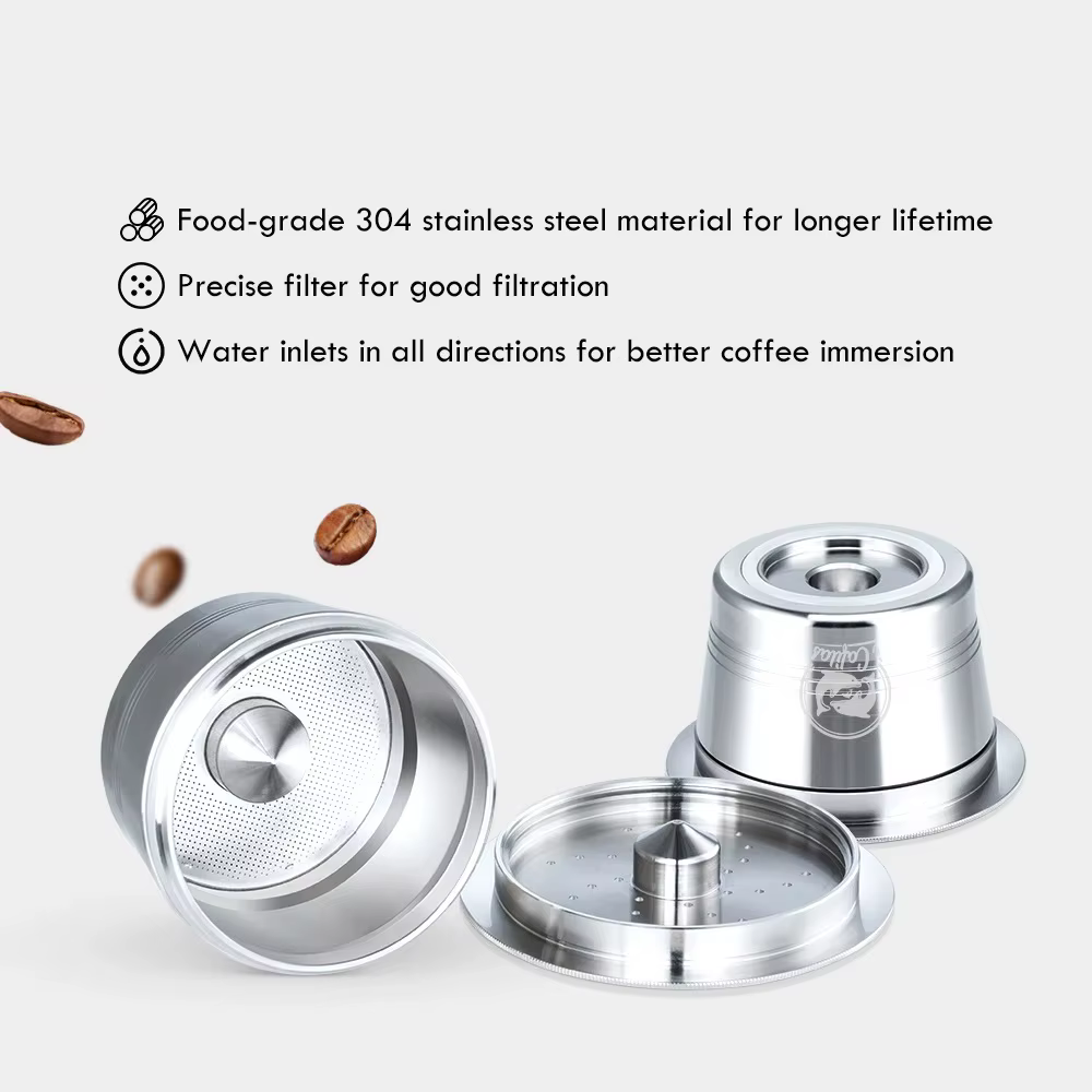 ICafilas dosette de café pour Caffitaly Tchibo Cafissimo réutilisable en acier inoxydable capsule