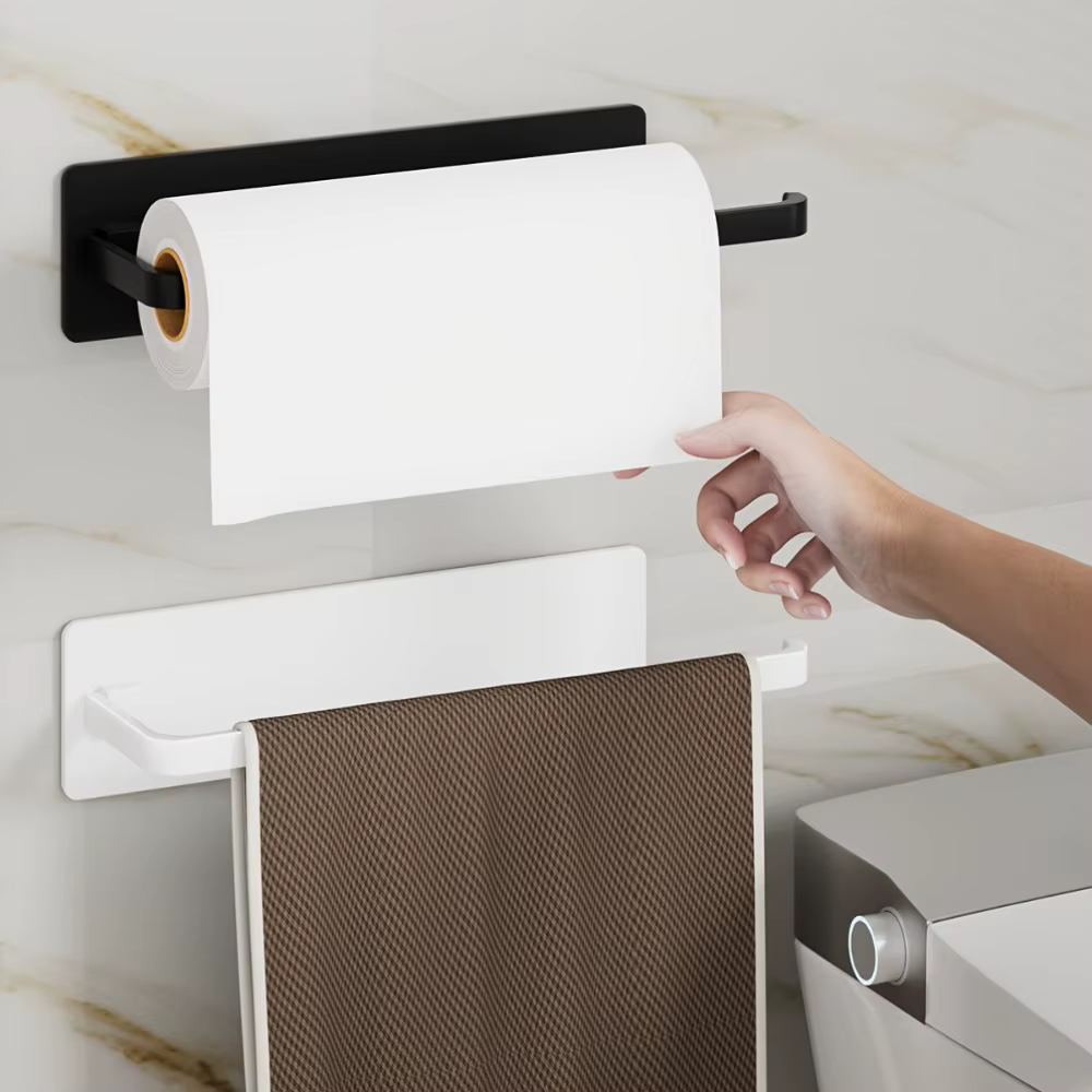 Porte-serviettes de cuisine (1 pièce) - Distributeur de papier essuie-tout suspendu qui s'adapte sous les armoires