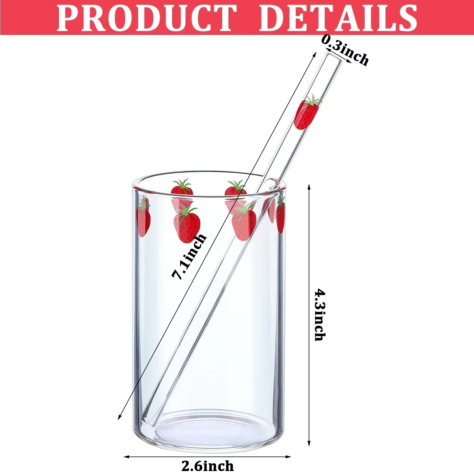 Tasses à café aux fraises de 300ml