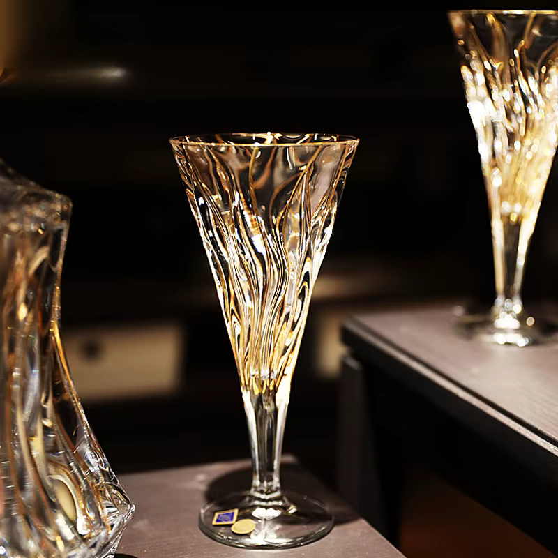 Verre à whisky en cristal doré tressé, grand verre à vin rouge, service à vin