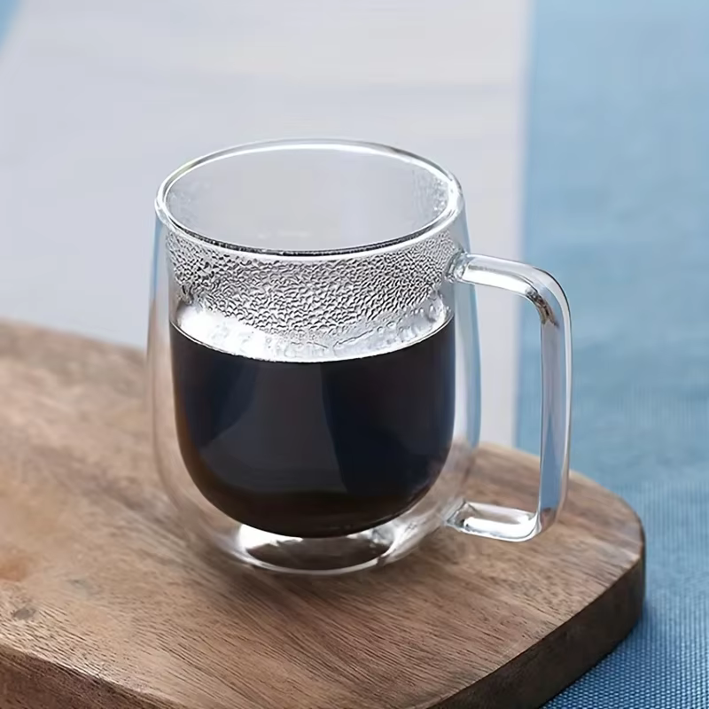 Tasse en verre Double couche avec poignée