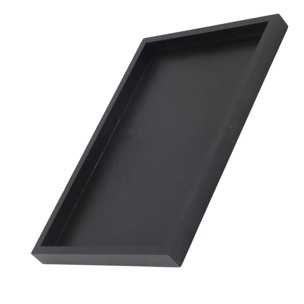 Plateau à collation en bois noir
