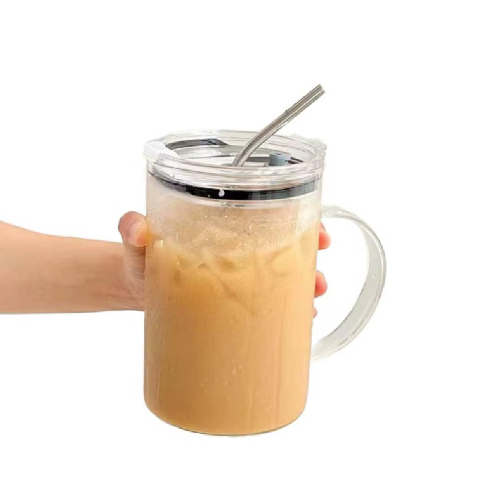Grande tasse en verre transparent de 1l avec poignée