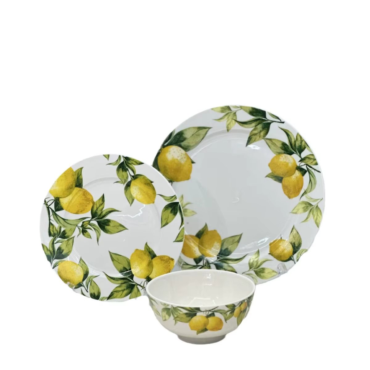 Assiette en porcelaine à motif citron
